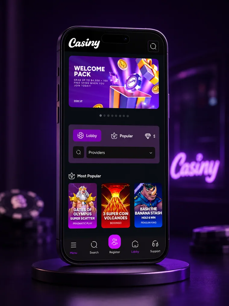 Casiny Casino mobile app interface